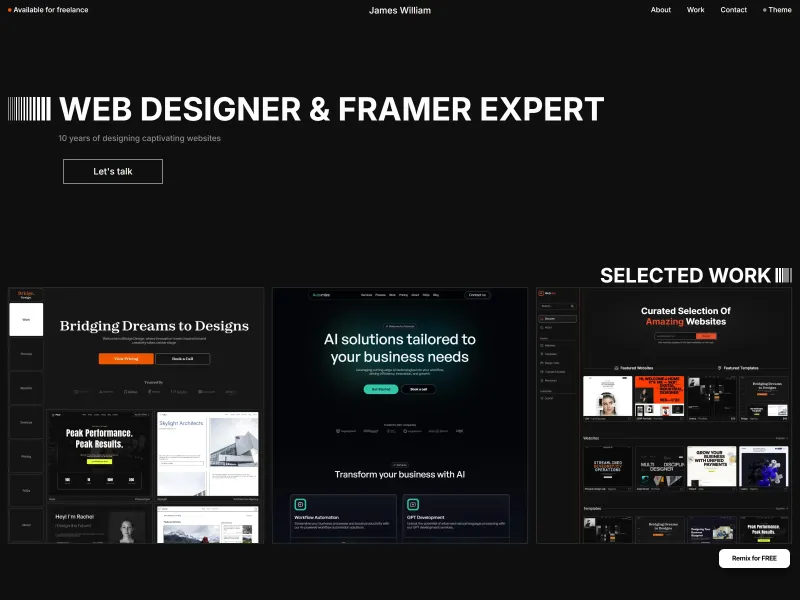 Ash Minimalist Portfolio Template Framplates Framer Templates