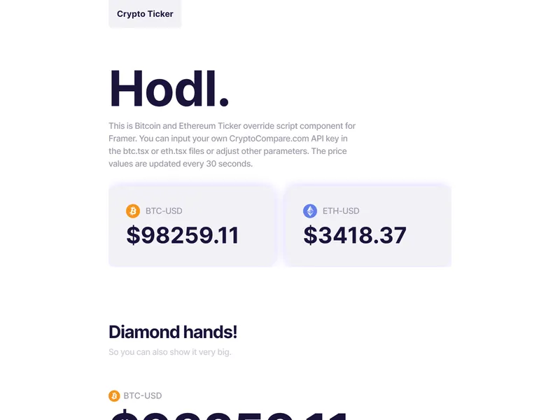 Crypto Ticker - Hodl