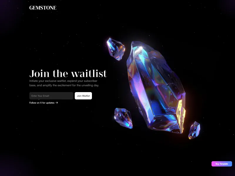 Gemstone Modern Waitlist Template Framplates Framer Templates Gemstone Modern Waitlist Template Framplates Framer Templates