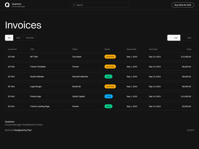 Quantum Invoices